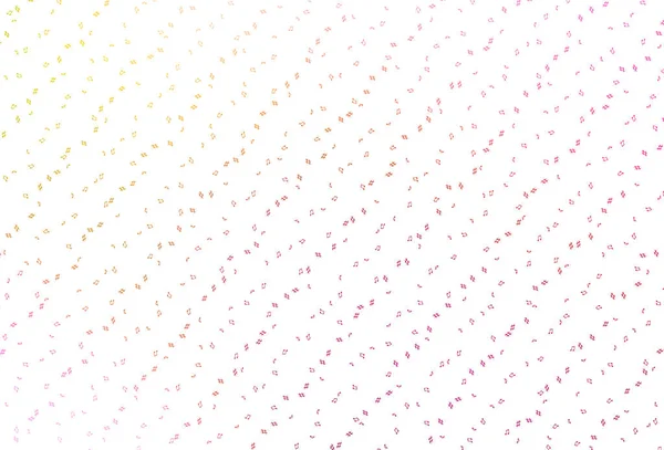 Світло Рожевий Жовтий Векторний Візерунок Елементами Музики — стоковий вектор