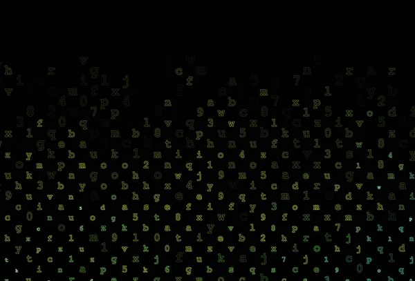 Sötétzöld Sárga Vektor Textúra Abc Karakterekkel Ragyogó Színes Illusztráció Elszigetelt — Stock Vector