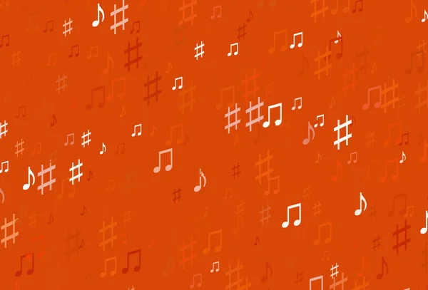 Fond Vectoriel Orange Clair Avec Symboles Musicaux — Image vectorielle