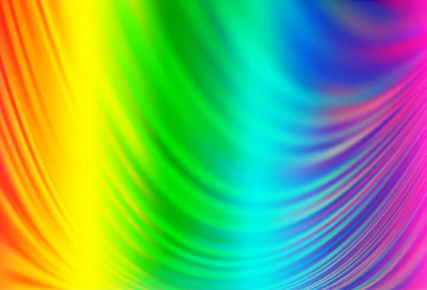 Ljus Flerfärgad Rainbow Vektor Mall Med Böjda Band — Stock vektor