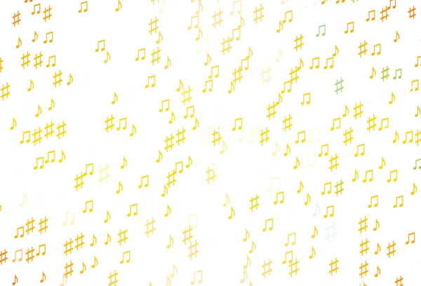 音楽ノート付きライトオレンジベクトルの背景 — ストックベクタ