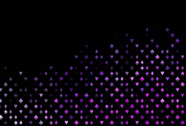 Koyu pembe, kart sembollü mavi vektör deseni.