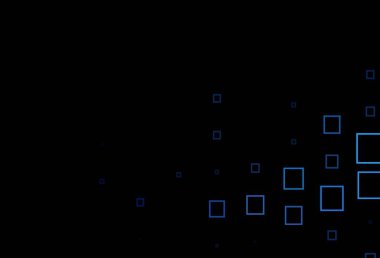 Kare şeklinde koyu mavi vektör deseni. Renkli dikdörtgenleri olan bir resim. İş ilanları, broşürler, broşürler için desen