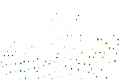 Açık Yeşil, poker sembollü sarı vektör şablonu.