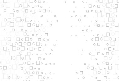 Açık gümüş, lekeli gri vektör şablonu, dikdörtgenler. Parlak, soyut çemberler ve küpler çizilmiş bir resim. Güzel web siteleri için desen.