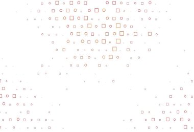 Disklerle, dikdörtgenlerle açık turuncu vektör dokusu. Parlak, soyut çemberler ve küpler çizilmiş bir resim. Marka kitabınız için şablon.