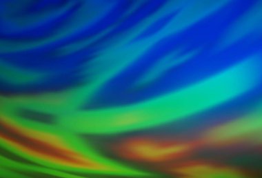 Açık mavi, yeşil vektör soyut bulanık yerleşim. Görüntü stili ve gradyanı olan yeni renkli çizimler. İş tasarımınız için yeni biçim.