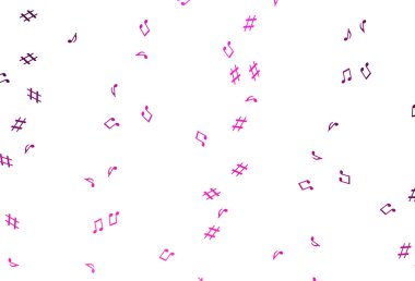 Müzik sembollü Açık Pembe vektör arkaplanı.