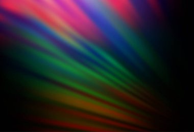 Dar çizgileri olan koyu renkli, gökkuşağı vektör deseni.