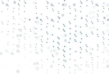 Açık Mavi, Xmas kar taneleriyle yeşil vektör arkaplanı.