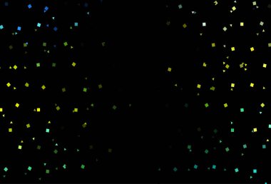 Koyu yeşil, kristalleri, daireleri ve kareleri olan sarı vektör şablonu.