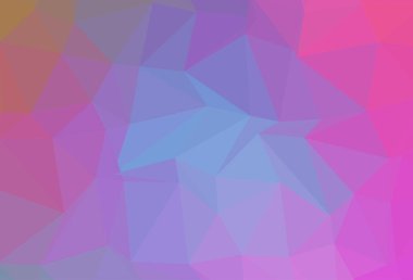 Açık Pembe, Mavi vektör üçgen mozaik şablon.