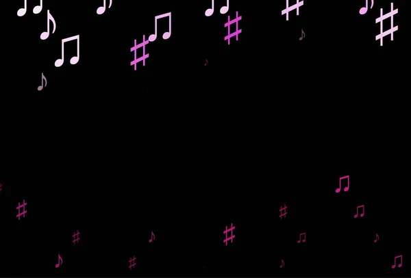 Fond Vectoriel Rose Foncé Avec Symboles Musicaux — Image vectorielle