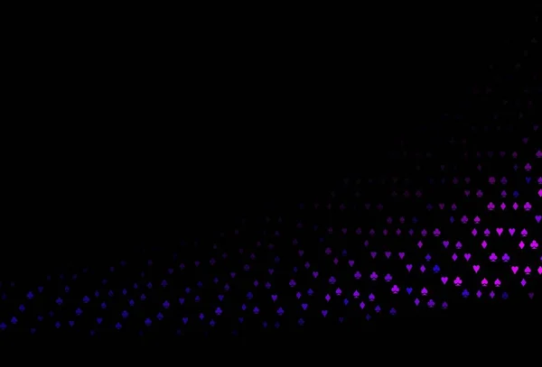 Темно Фиолетовая Векторная Текстура Игральными Картами Цветная Иллюстрация Червями Лопатами — стоковый вектор