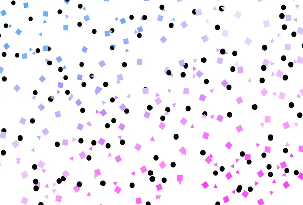 Hellrosa Blaue Vektorschablone Mit Kristallen Kreisen Quadraten — Stockvektor