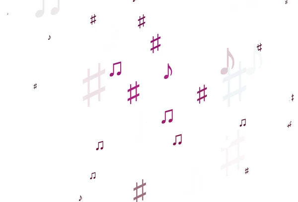 Modèle Vectoriel Rose Clair Avec Des Éléments Musique — Image vectorielle