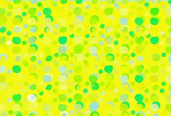 Light Green Yellow Vector Pattern Liquid Shapes — Stock Vector