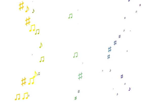 音楽記号と光の多色 虹のベクトル背景 — ストックベクタ