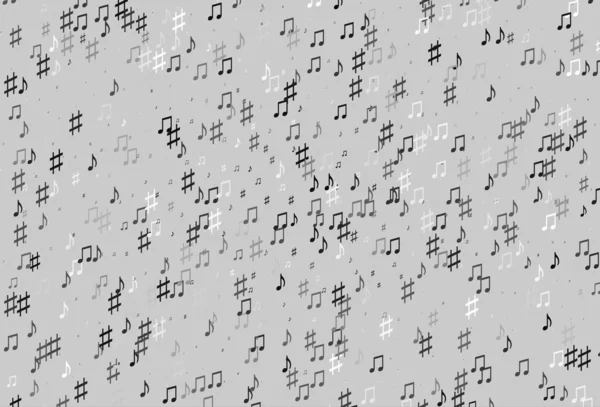 Світло Срібло Сірий Векторний Фон Музичними Нотами — стоковий вектор