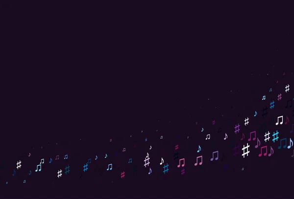 Bleu Clair Fond Vectoriel Rouge Avec Symboles Musicaux — Image vectorielle