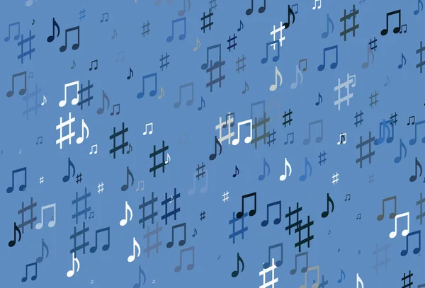 Modèle Vectoriel Bleu Clair Avec Éléments Musicaux — Image vectorielle