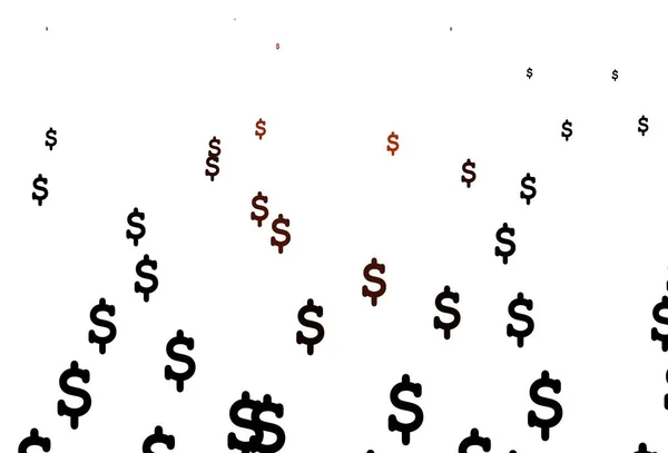 Modello Vettoriale Rosso Scuro Con Dollaro Simboli Colorati Tutte Valute — Vettoriale Stock