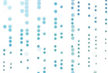 Açık Mavi, Xmas kar taneleriyle yeşil vektör arkaplanı.