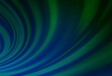 Lacivert, lava şekilli yeşil vektör arkaplan. Çağdaş gradyan soyut çizgileri olan çizimler. İş tasarımınız için şablon.