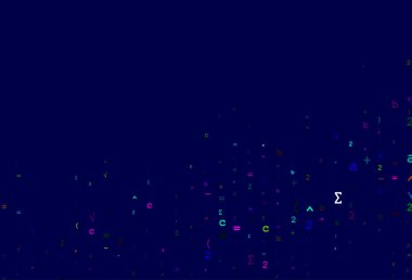 Matematik sembollü Açık Çokrenkli, Gökkuşağı vektör dokusu.