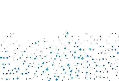 Poker sembollü hafif BLUE vektör şablonu. Renkli resimler, kalpler, maça, sinek, elmas. Vegas 'ta parti ilanları, etkinlikler.