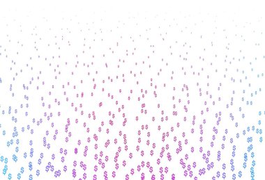 Açık Pembe, dolar ile mavi vektör şablonu. USD işaretli parlak renkli illüstrasyon. Reklamınız, posteriniz, afişiniz için en iyi tasarım..