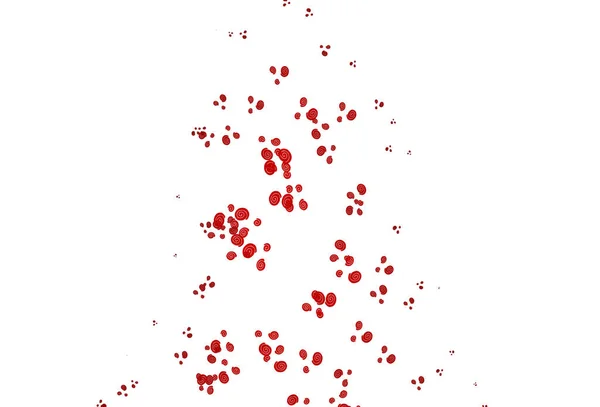 Světle Červený Vektorový Obrazec Zakřivenými Kruhy — Stockový vektor