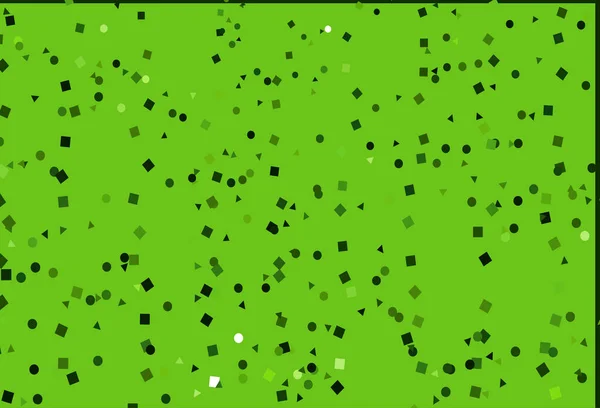 Lichtgrüne Vektorschablone Mit Kristallen Kreisen Quadraten — Stockvektor