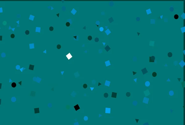 Lichtblauwe Groene Vectorachtergrond Met Driehoeken Cirkels Blokjes — Stockvector