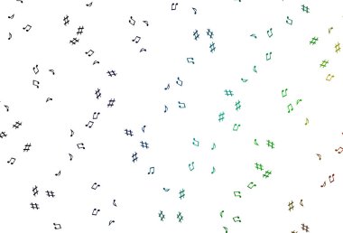 Açık Çokrenkli, müzik notalı Gökkuşağı vektör arkaplanı.