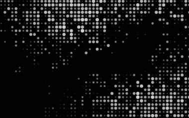 Noktalı siyah vektör arkaplanı. Soyut çemberlerin oluşturduğu bir resim. 