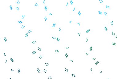 Açık Mavi, müzik elementleriyle yeşil vektör deseni.