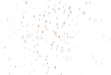 Müzik sembollü Açık Turuncu vektör arkaplanı.