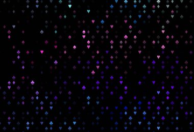 Koyu Çokrenkli, kart sembollü Gökkuşağı vektör deseni.