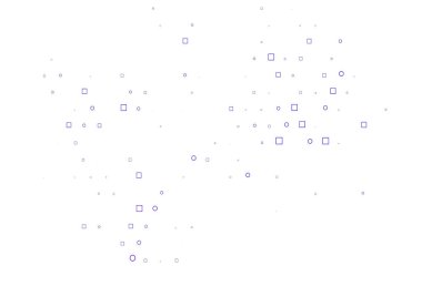 Küreler, kareler ile hafif Mor vektör deseni.