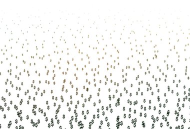 Koyu yeşil, dolar ile sarı vektör şablonu.