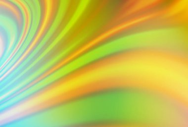 Açık yeşil, eğri kurdeleli sarı vektör deseni.