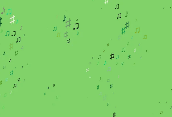 Fond Vectoriel Vert Clair Avec Notes Musique — Image vectorielle