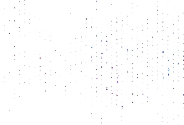 Azul Claro Textura Vectorial Roja Con Símbolos Matemáticos — Archivo Imágenes Vectoriales