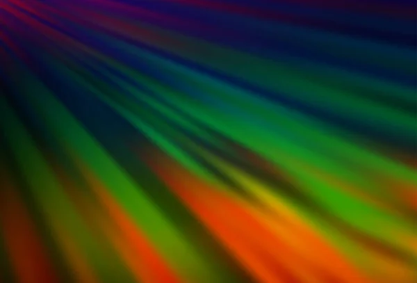 暗い多色 細い線で虹のベクトルパターン — ストックベクタ