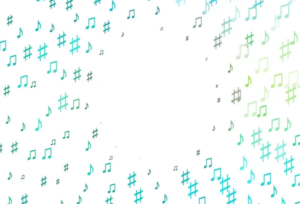 Vert Clair Fond Vectoriel Jaune Avec Des Notes Musique — Image vectorielle