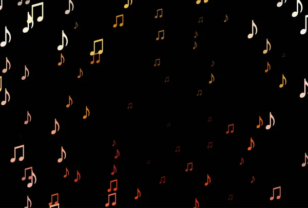 Jaune Foncé Fond Vectoriel Orange Avec Symboles Musicaux — Image vectorielle