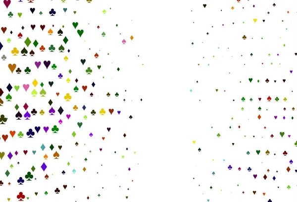 Light Multicolor Rainbow Vektor Textur Mit Spielkarten — Stockvektor