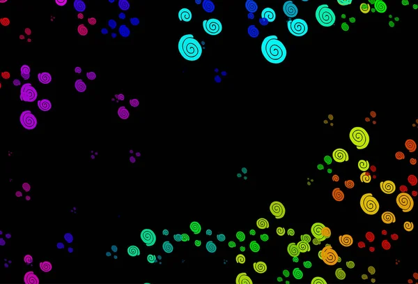 Multicolore Foncé Motif Vectoriel Arc Ciel Avec Des Formes Liquides — Image vectorielle