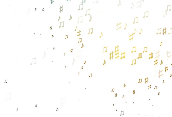 Світло Жовтий Помаранчевий Векторний Фон Музичними Нотами — стоковий вектор